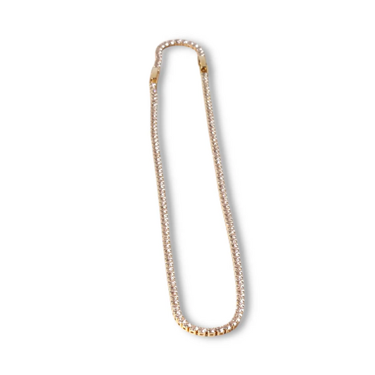 Su Yolu İnce Taşlı Altın Kolye