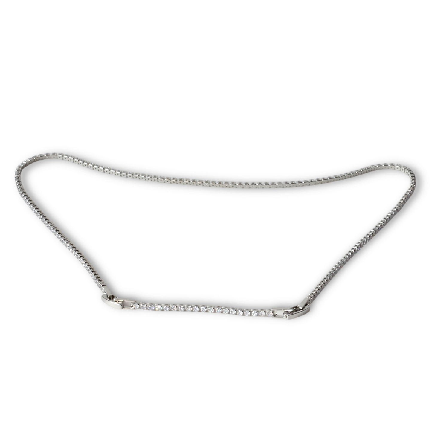 Su Yolu İnce Taşlı Gümüş Kolye