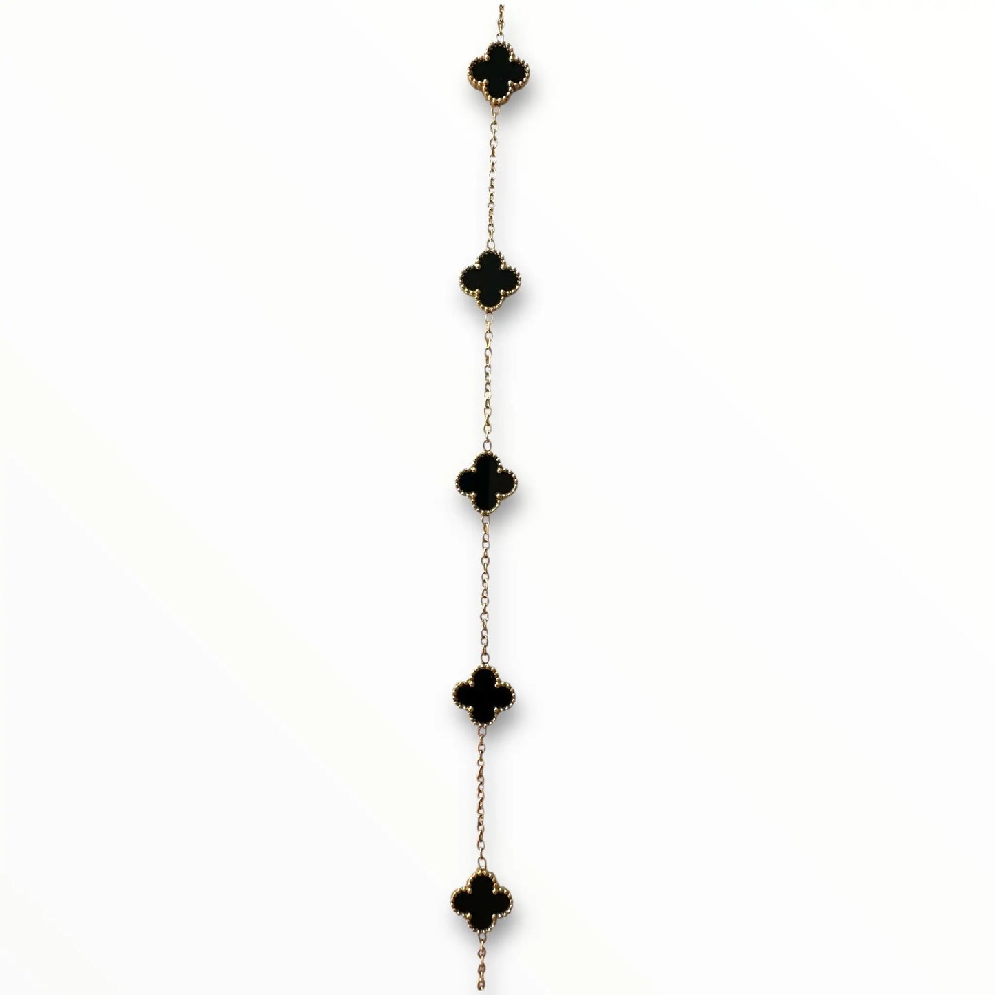 Siyah Yonca Altın Kolye