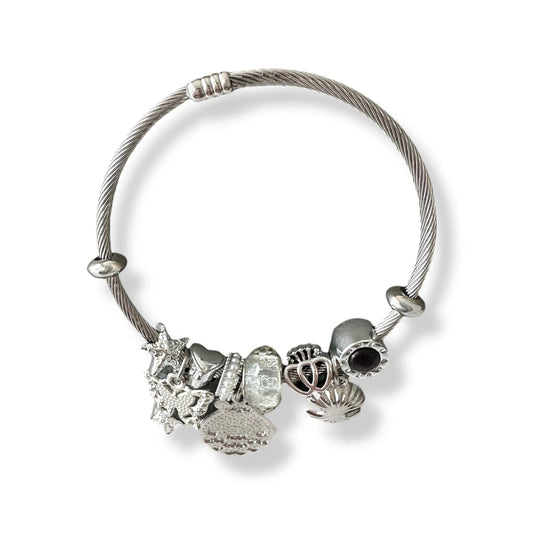 Siyah Deniz Kabuğu Gümüş Pandora