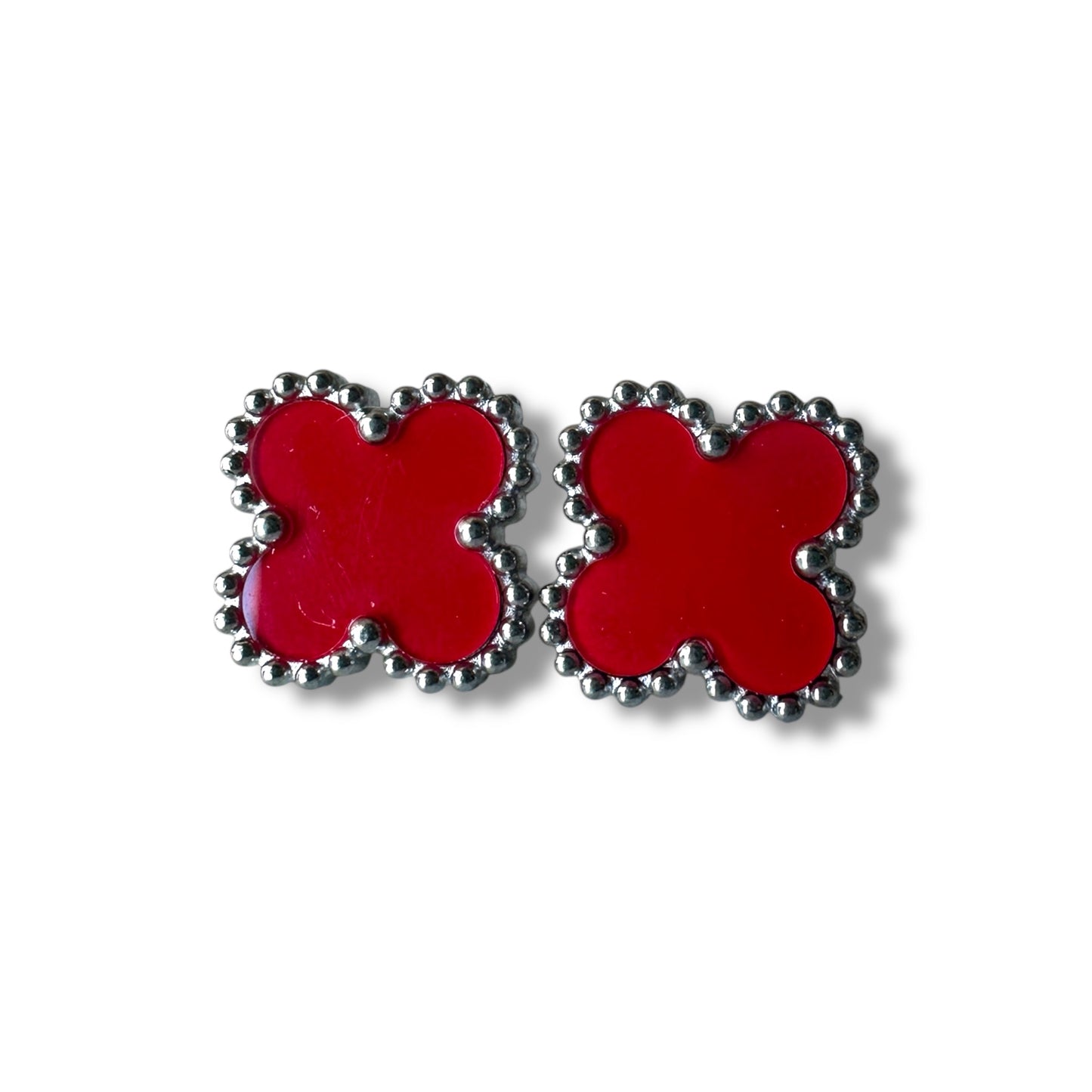 Kırmızı Yonca Gümüş Set