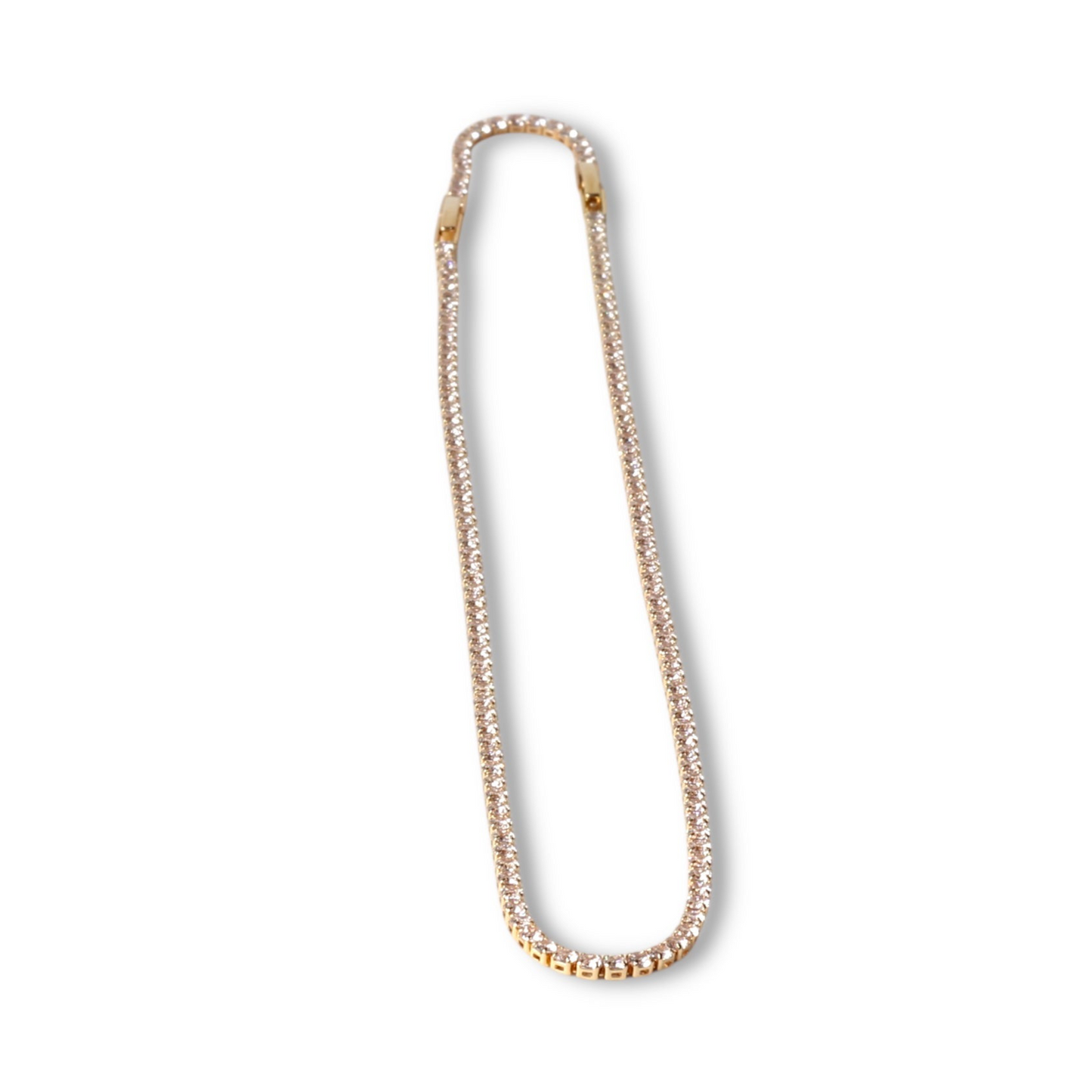 Su Yolu İnce Taşlı Altın Kolye