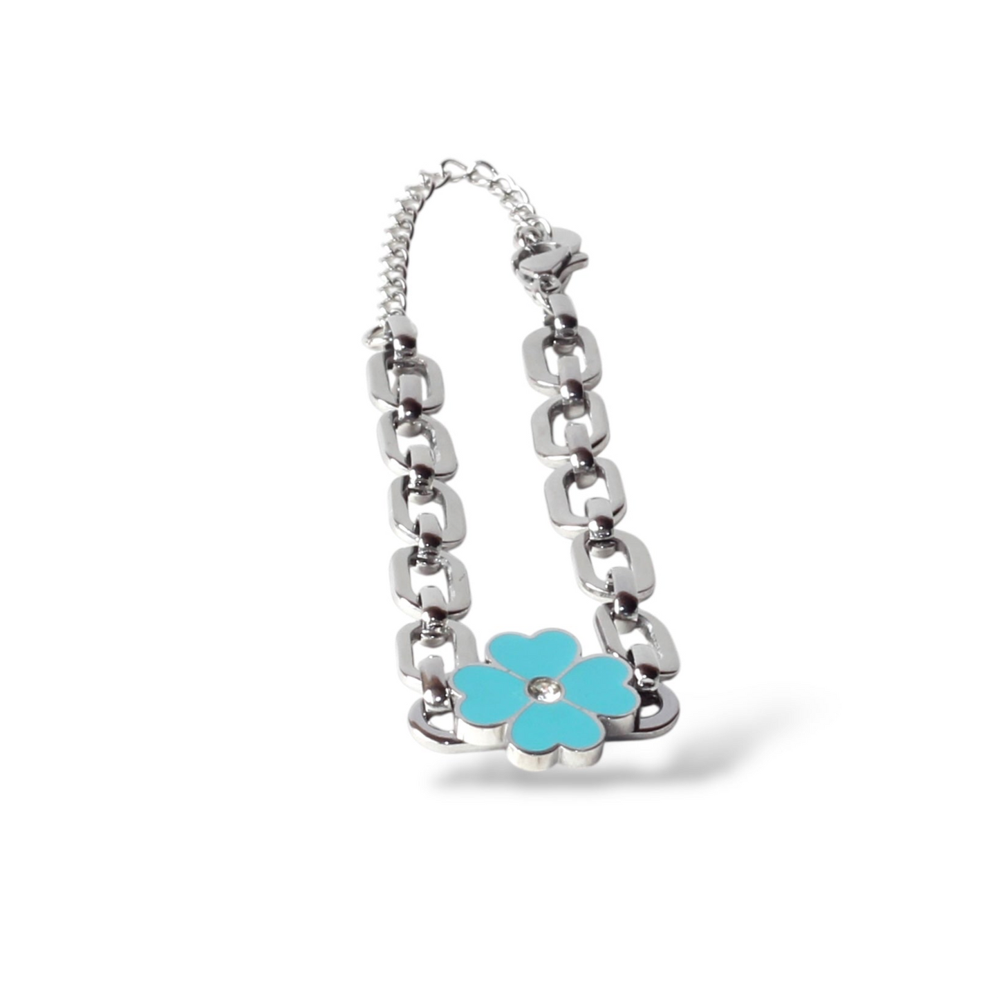 Mavi Pırlanta Çiçek Bileklik