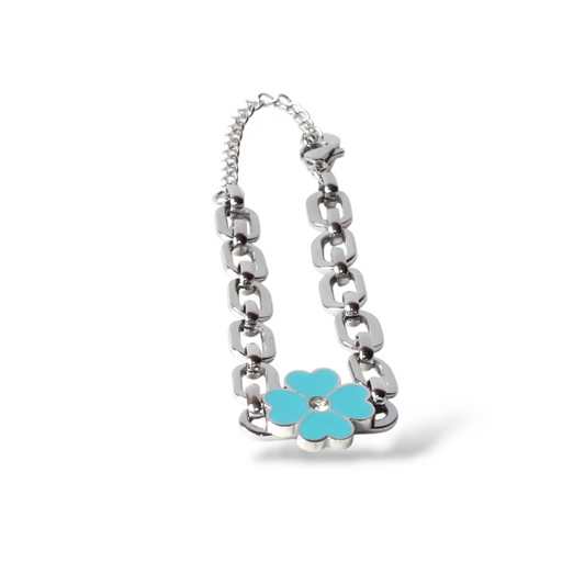 Mavi Pırlanta Çiçek Bileklik