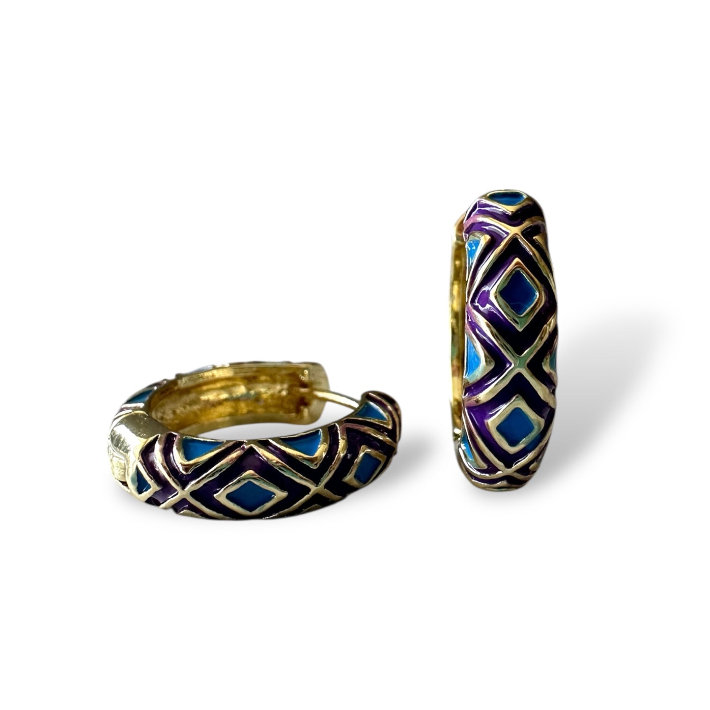 Mavi Mor Mineli Küpe