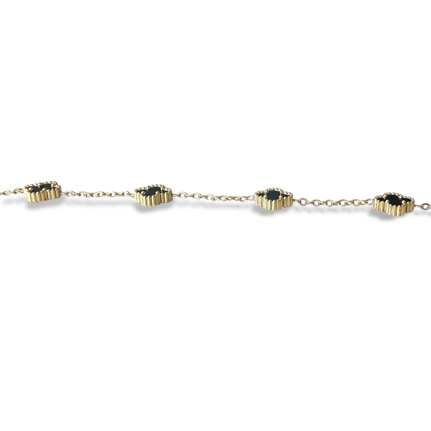 Küçük Siyah Yonca Altın Bileklik