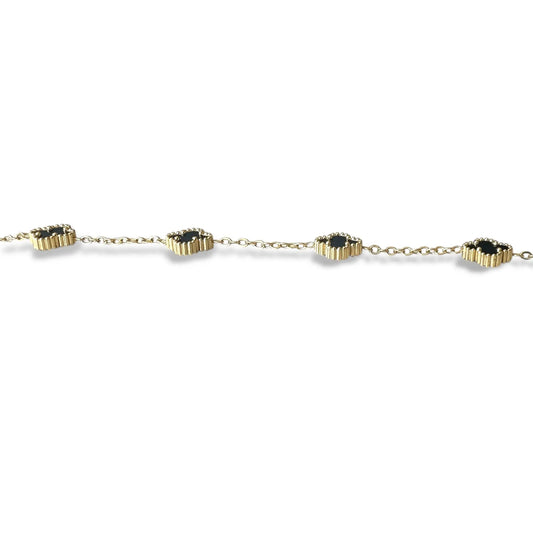 Küçük Siyah Yonca Altın Bileklik