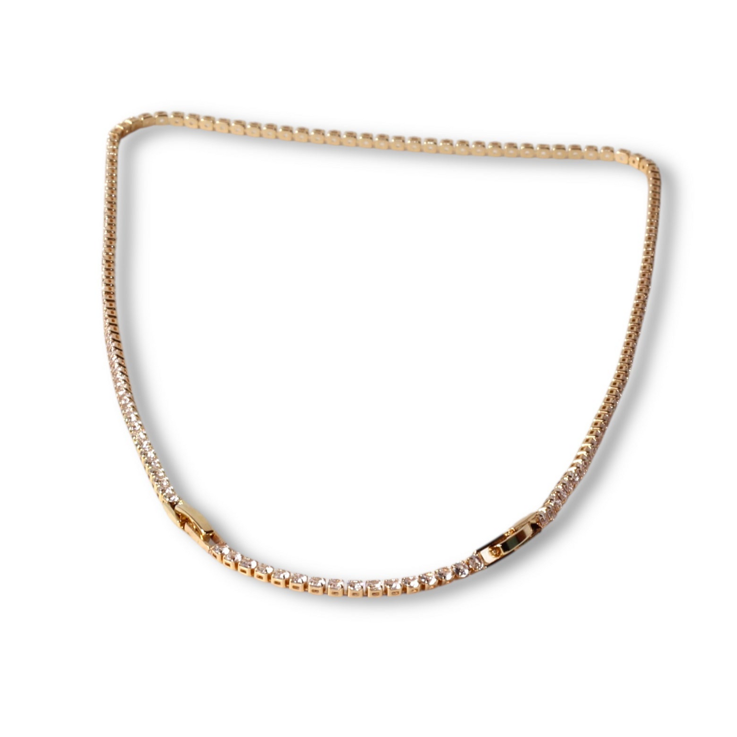 Su Yolu İnce Taşlı Altın Kolye