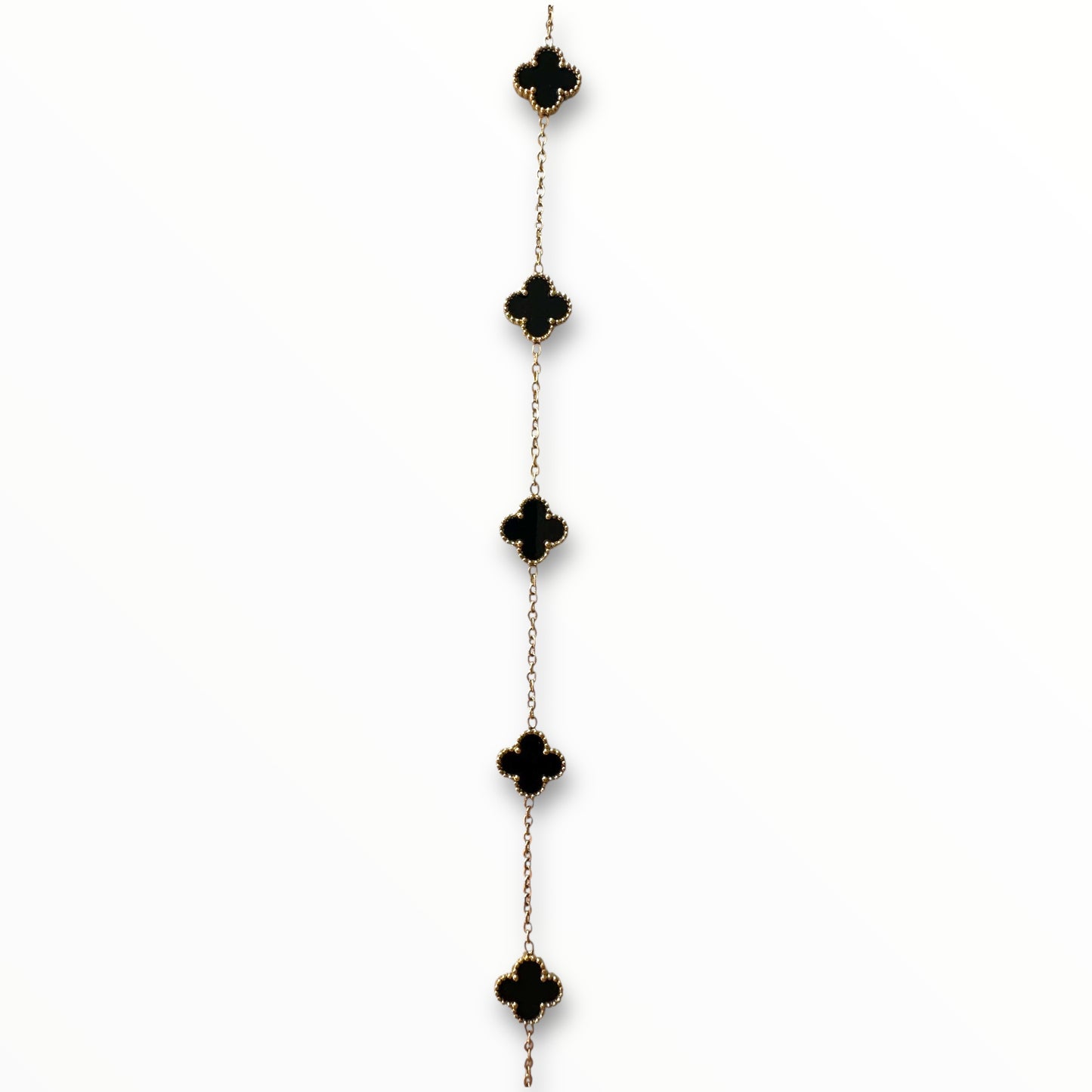 Siyah Yonca Altın Kolye