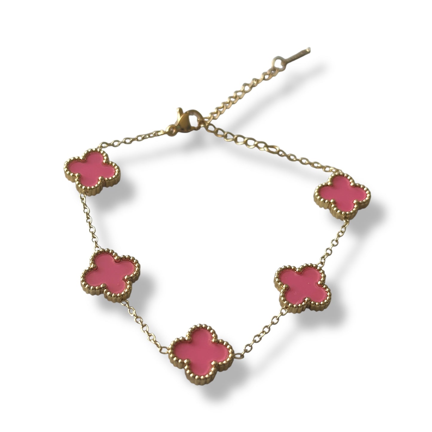 Pembe Yonca Altın Bileklik