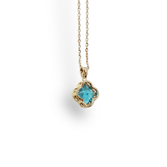 Turkuaz Taşlı Altın Kolye