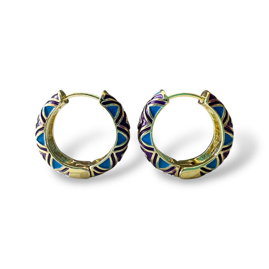 Mavi Mor Mineli Küpe