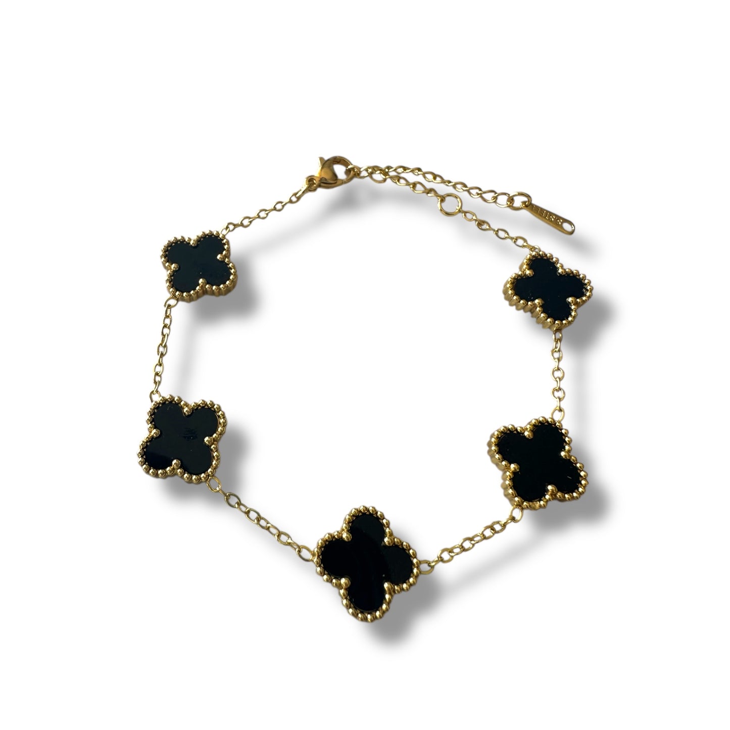 Siyah Yonca Altın Bileklik