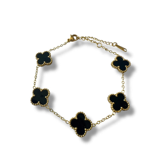 Siyah Yonca Altın Bileklik