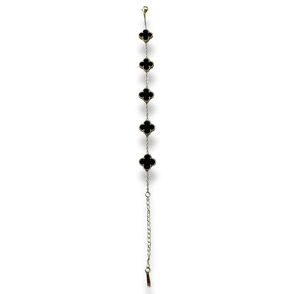 Siyah Yonca Altın Bileklik
