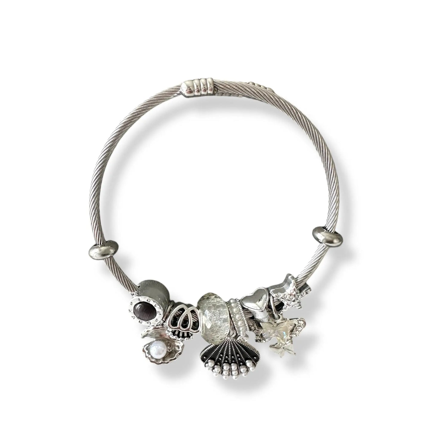 Siyah Deniz Kabuğu Gümüş Pandora