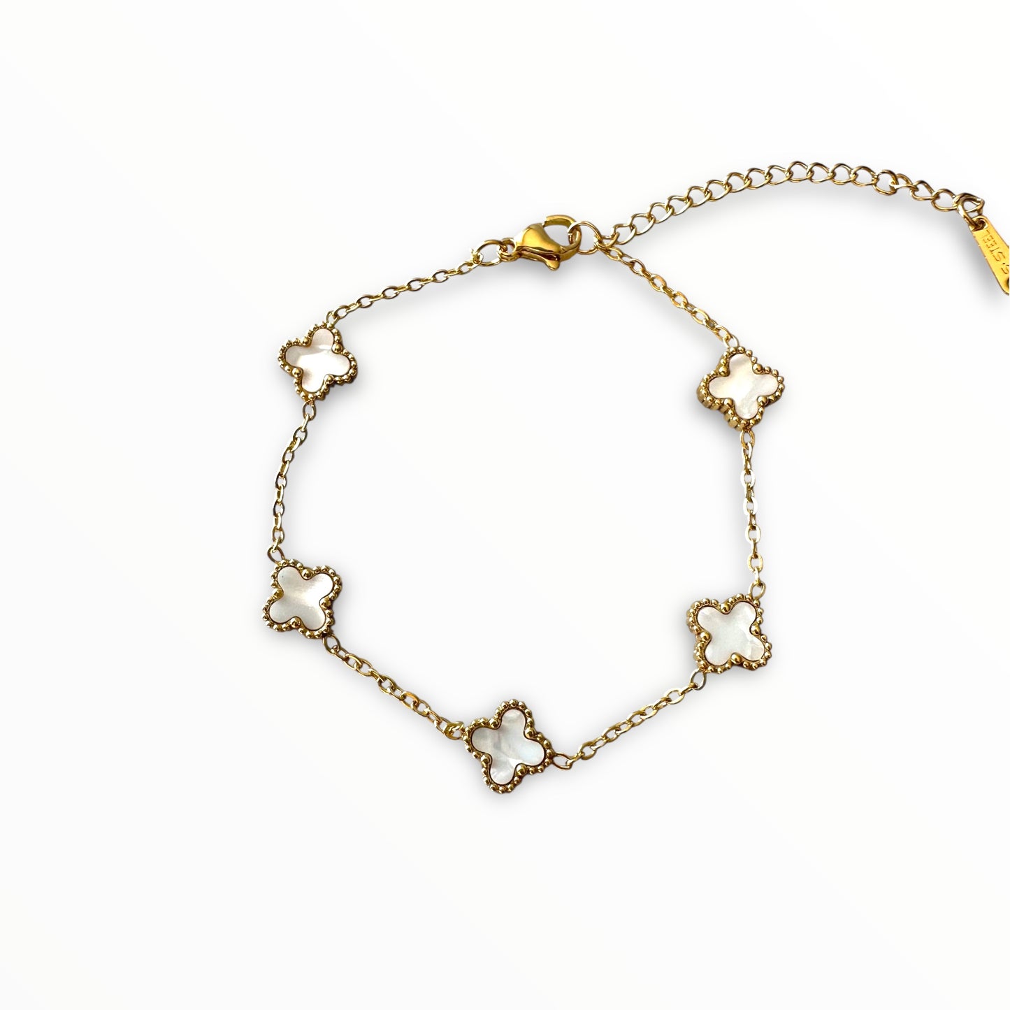 Küçük Beyaz Yonca Altın Bileklik