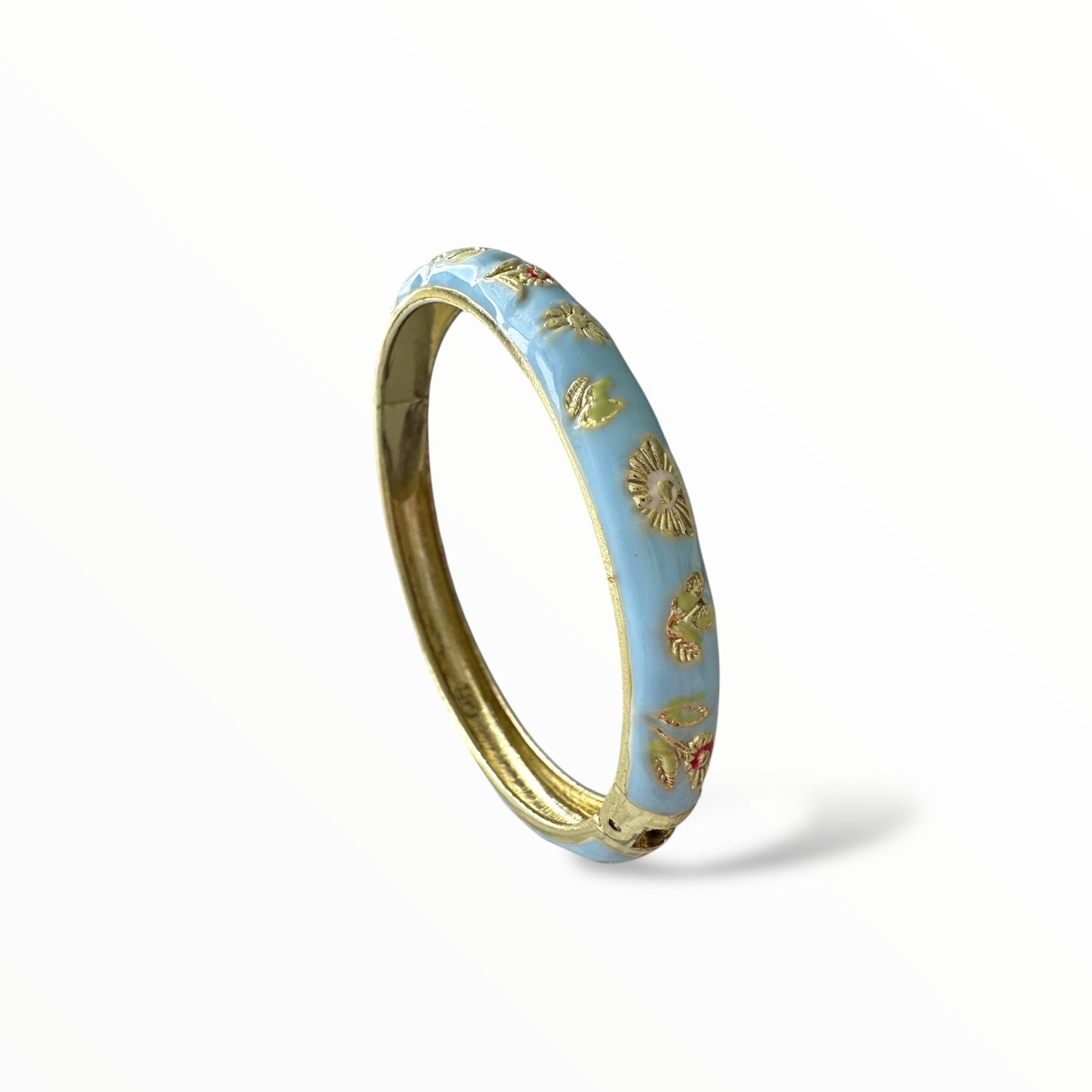 VİP Mineli Çiçekli Mavi Kelepçe