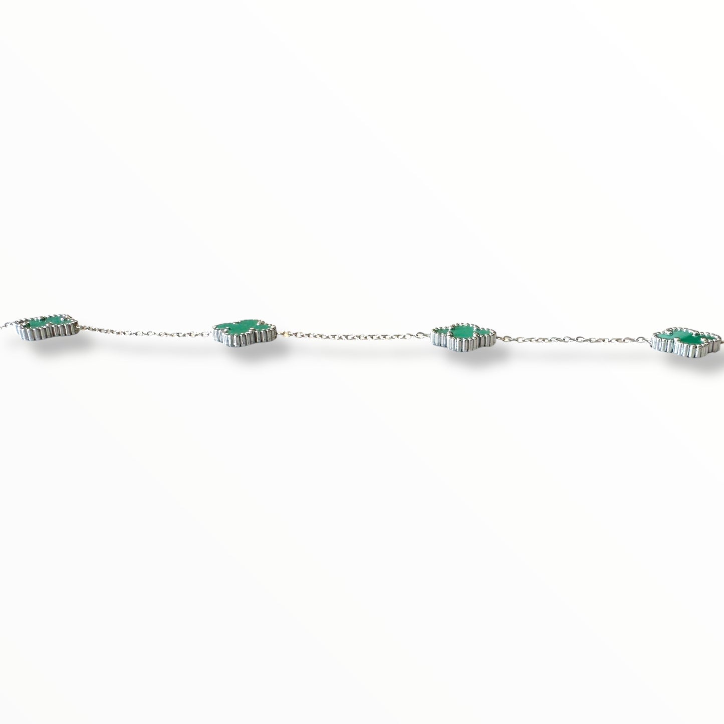 Yeşil Yonca Gümüş Kolye