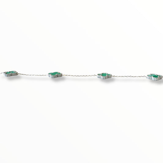 Yeşil Yonca Gümüş Kolye