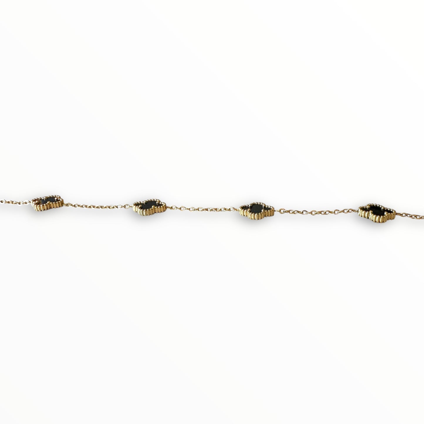 Siyah Yonca Altın Kolye