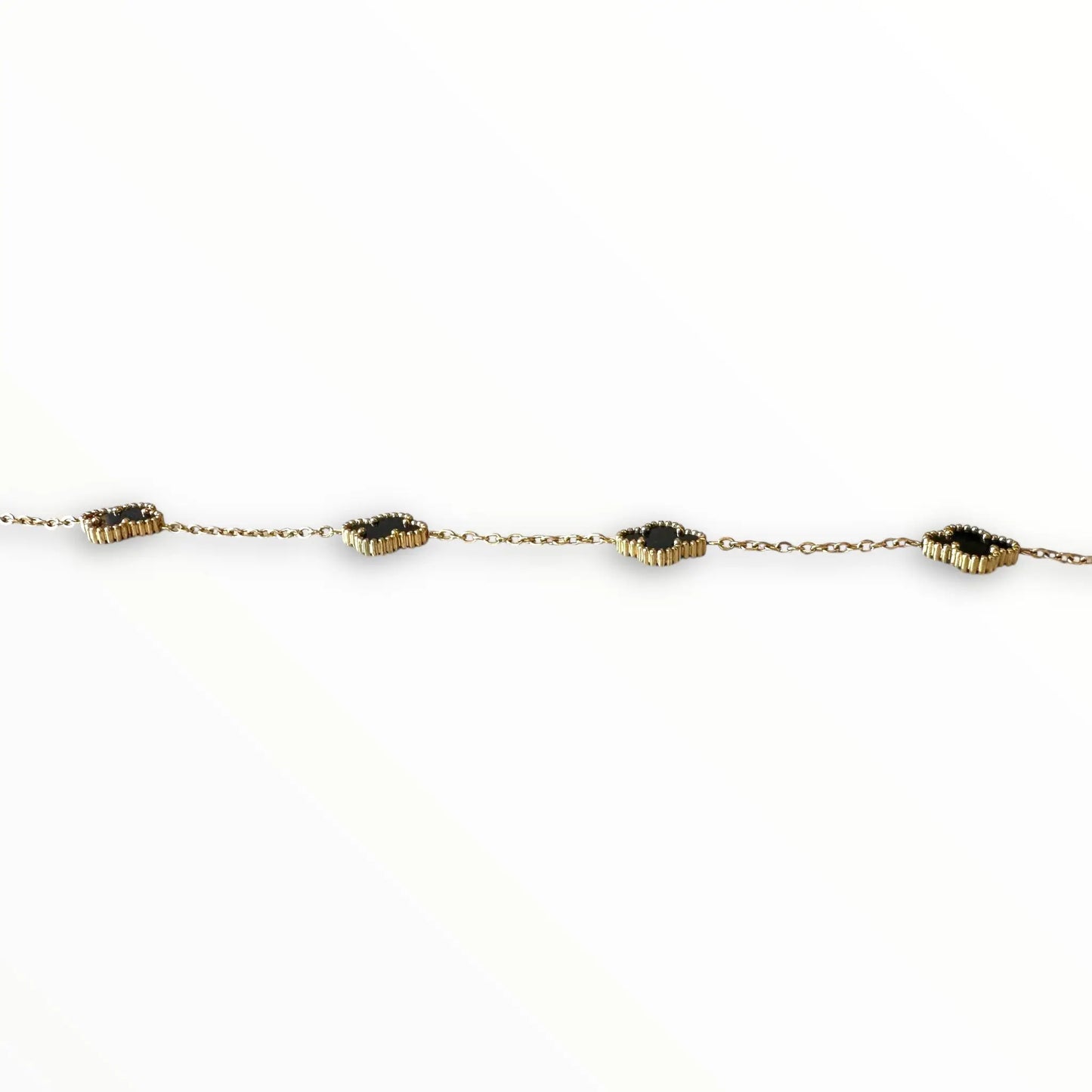 Siyah Yonca Altın Kolye