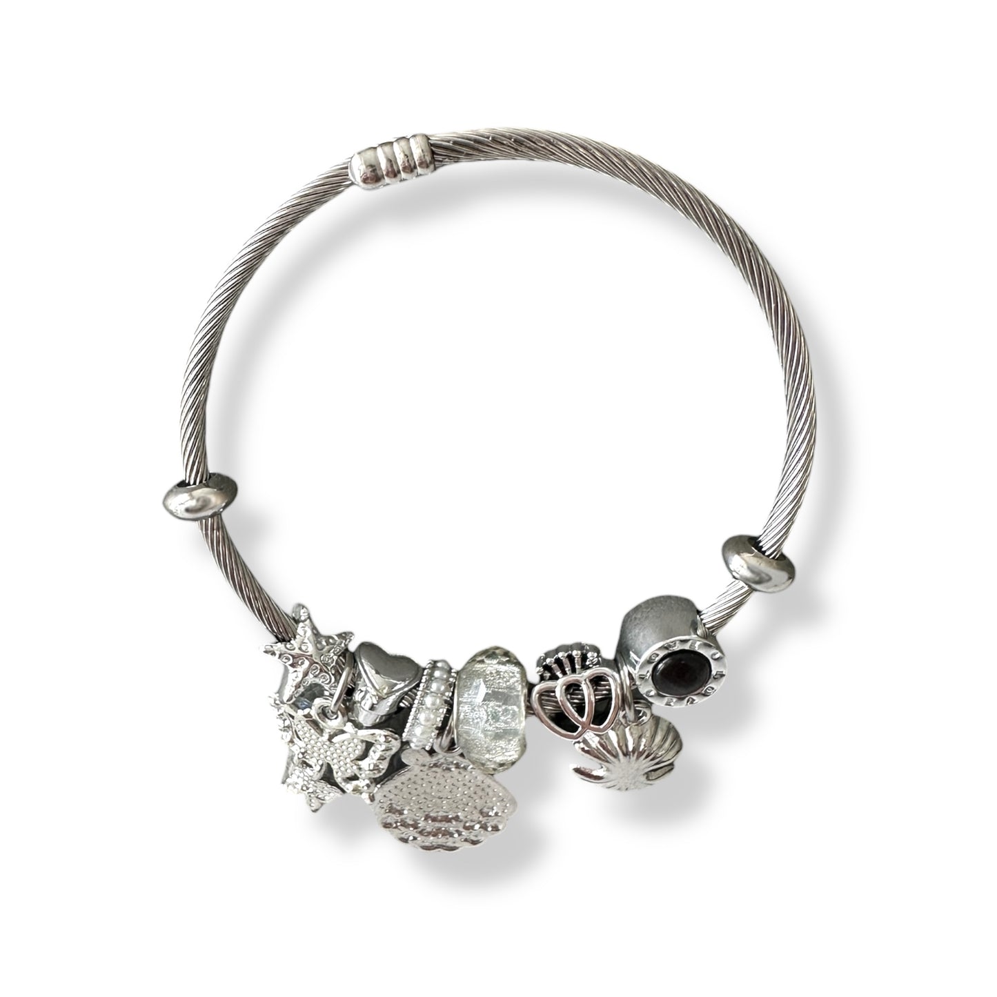 Siyah Deniz Kabuğu Gümüş Pandora