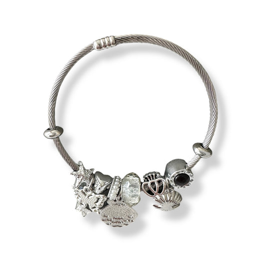 Siyah Deniz Kabuğu Gümüş Pandora