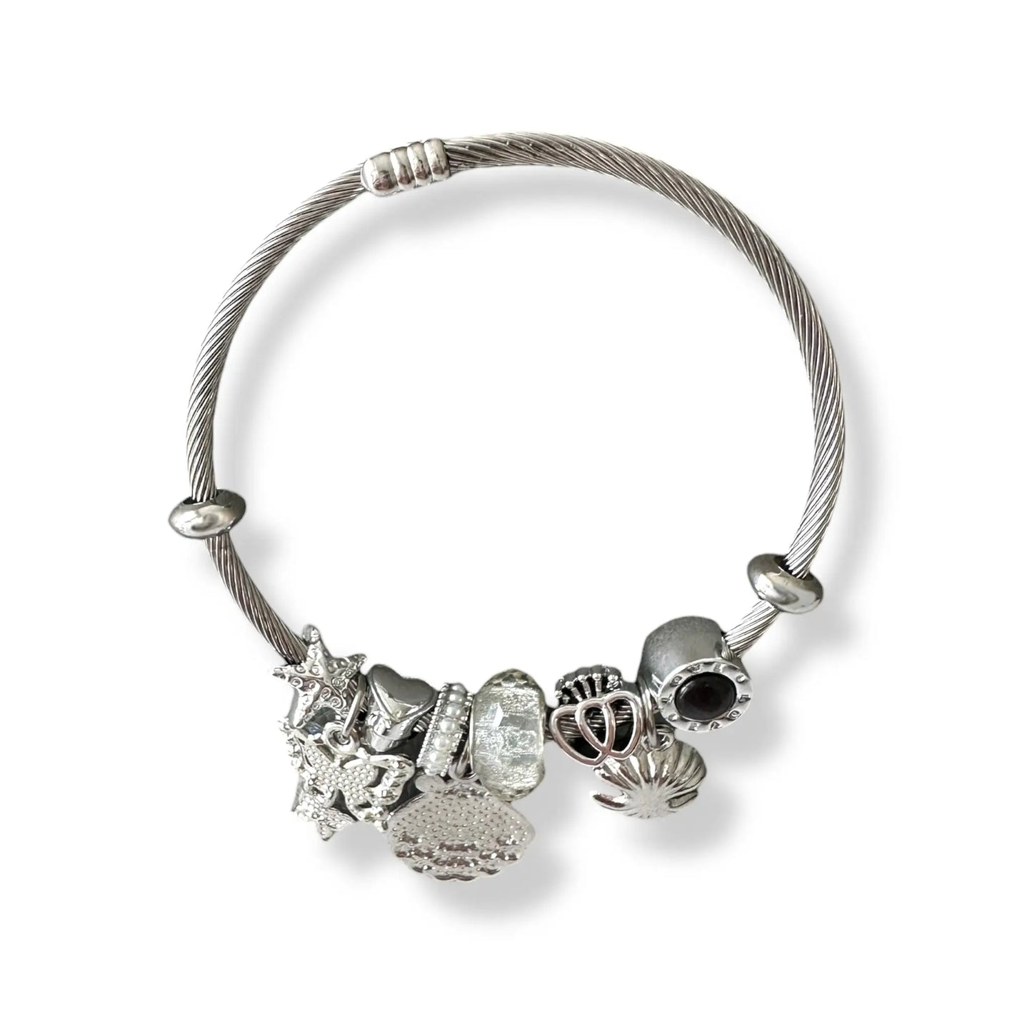 Siyah Deniz Kabuğu Gümüş Pandora