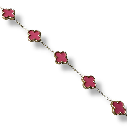 Pembe Yonca Altın Bileklik