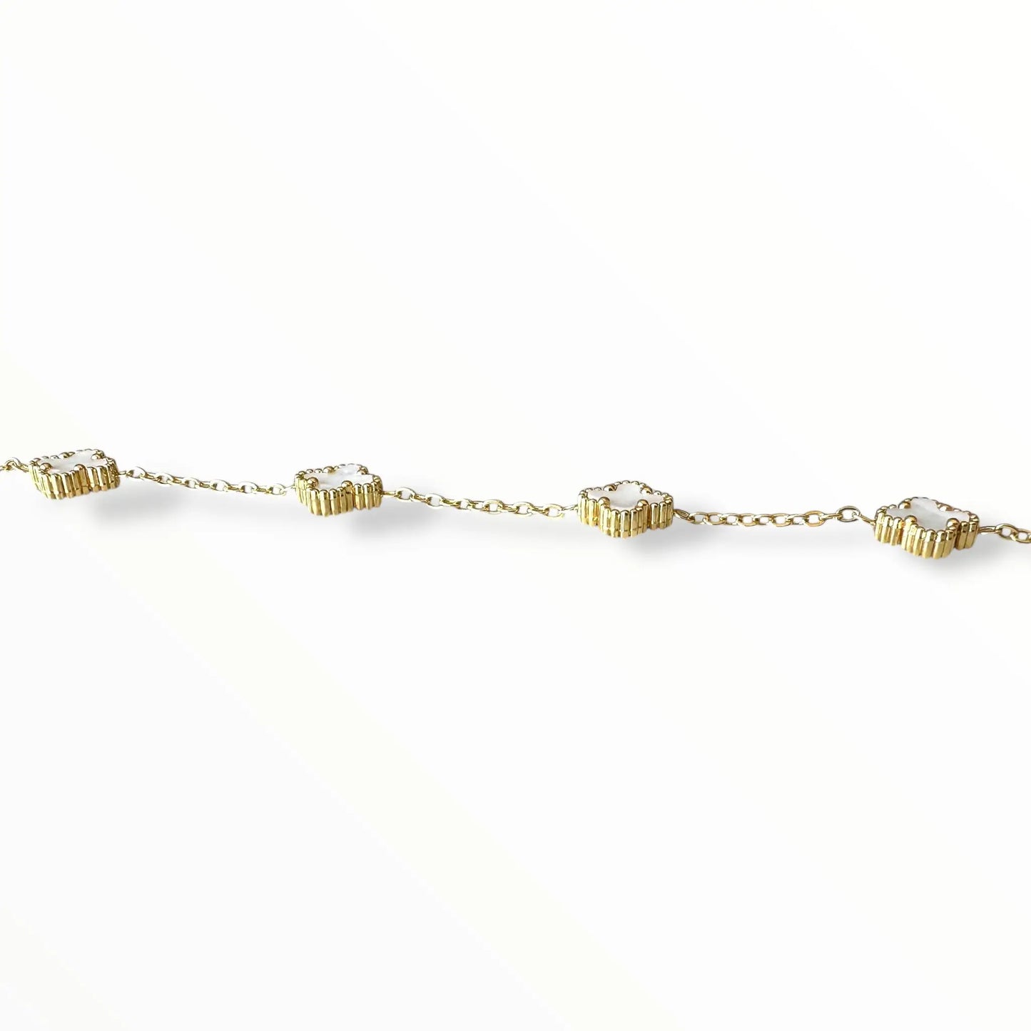 Küçük Beyaz Yonca Altın Bileklik