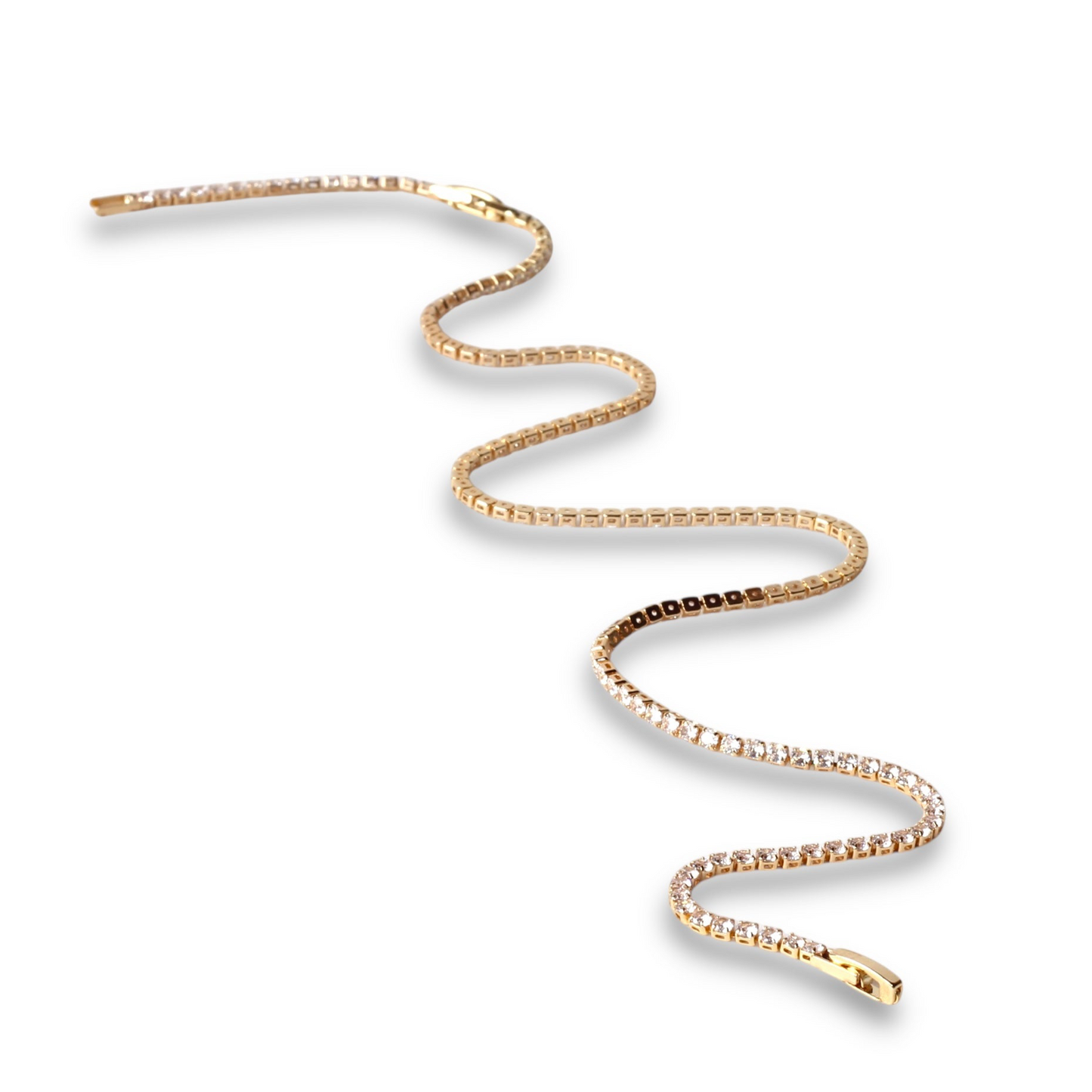 Su Yolu İnce Taşlı Altın Kolye