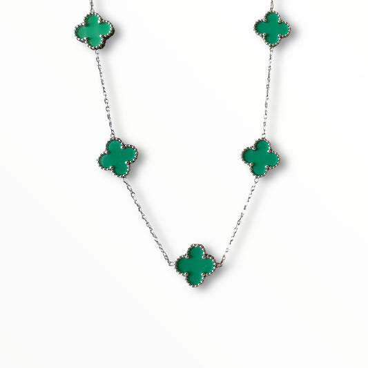 Yeşil Yonca Gümüş Kolye