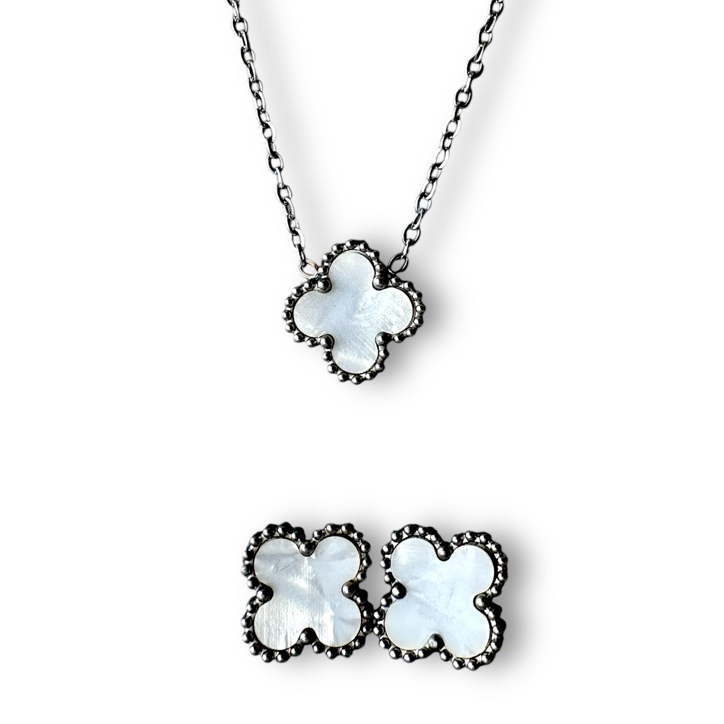 Beyaz Yonca Gümüş Set