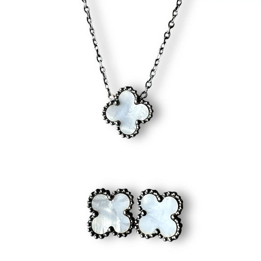 Beyaz Yonca Gümüş Set