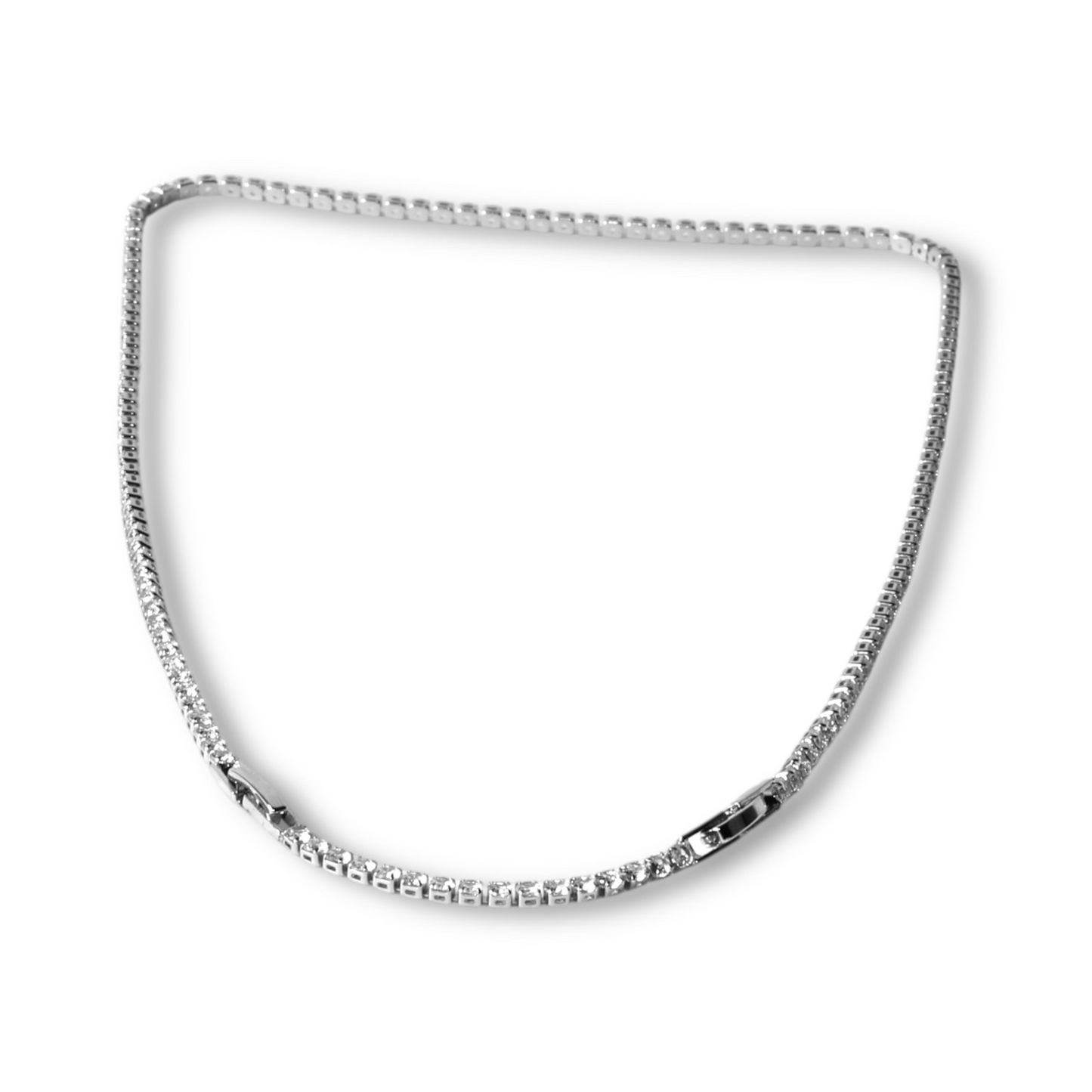 Su Yolu İnce Taşlı Gümüş Kolye