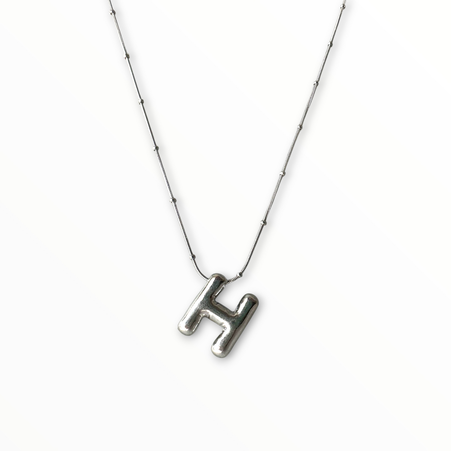 Balon Harfli Gümüş Kolye