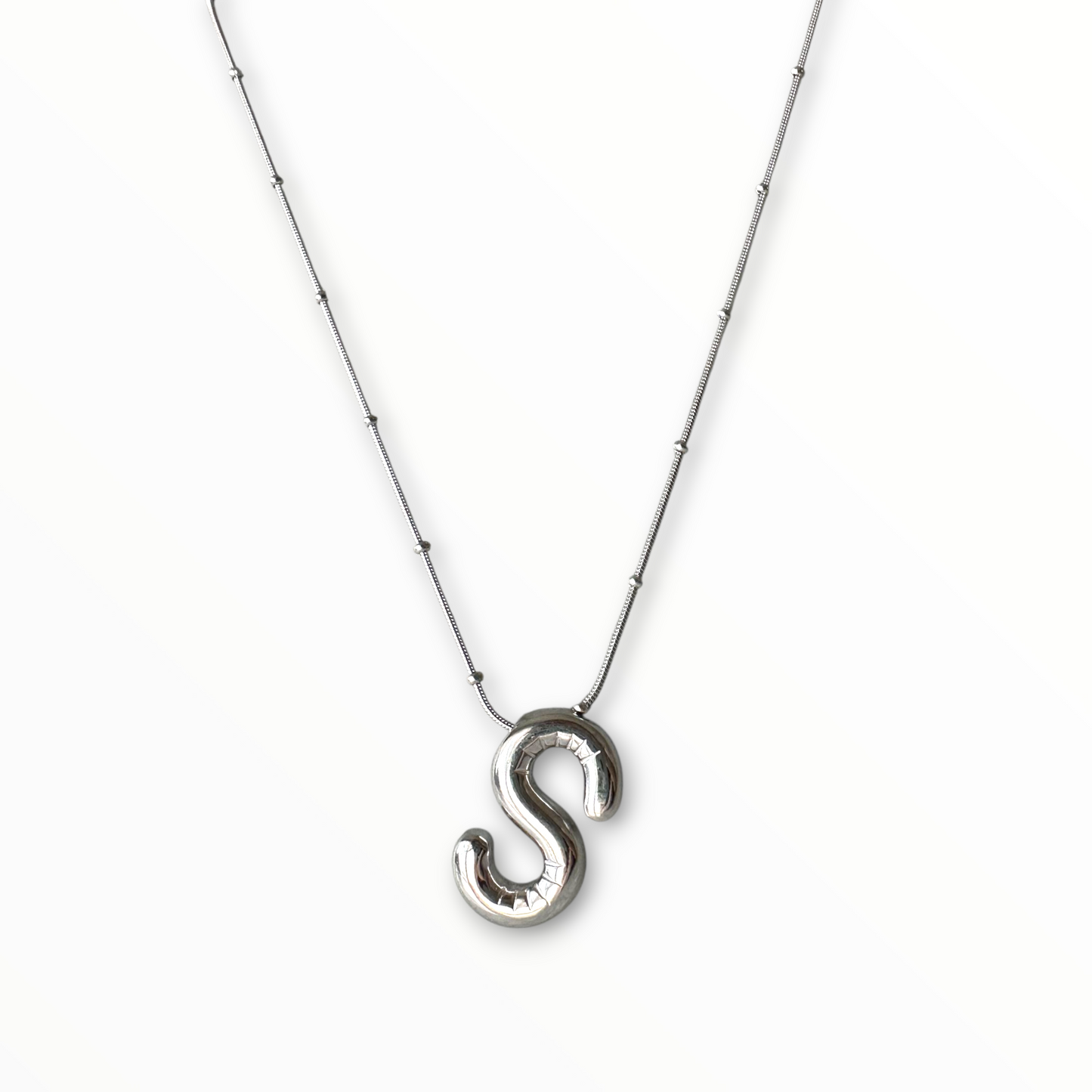 Balon Harfli Gümüş Kolye