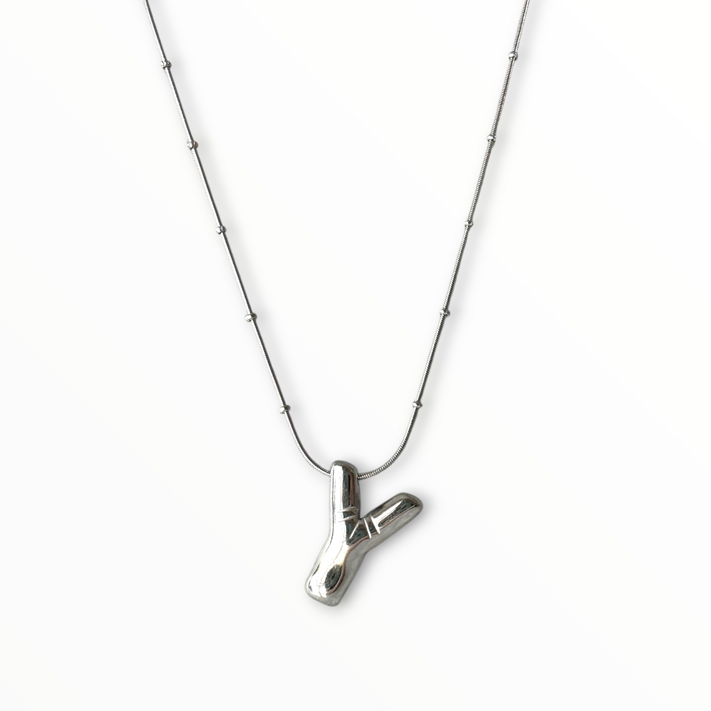 Balon Harfli Gümüş Kolye