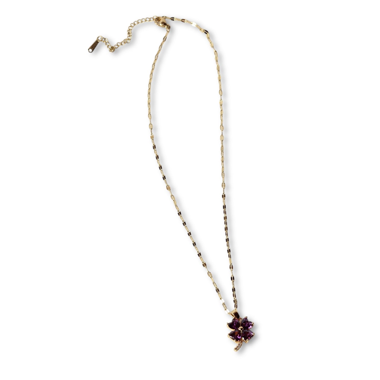 Mor Çiçek Altın Kolye