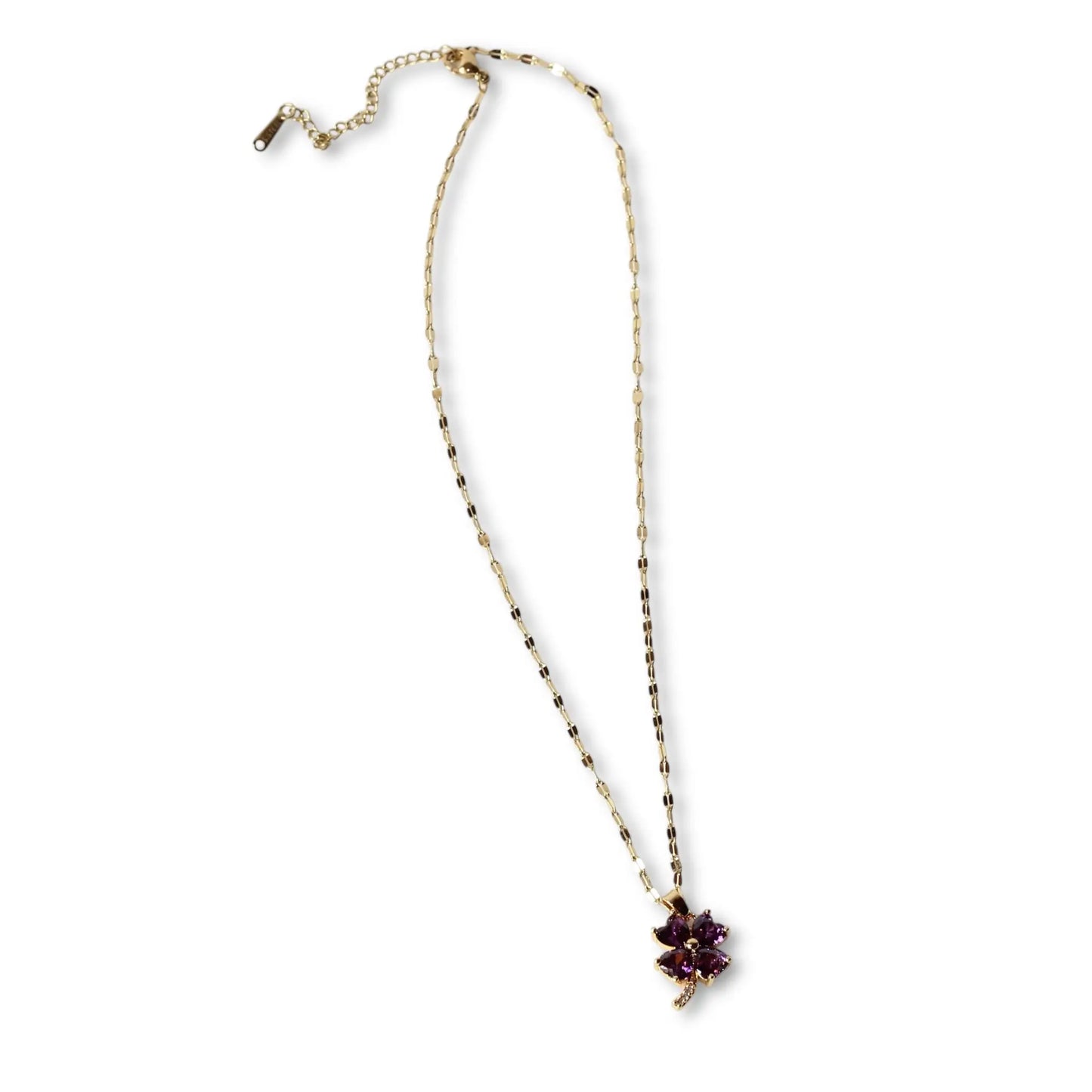 Mor Çiçek Altın Kolye