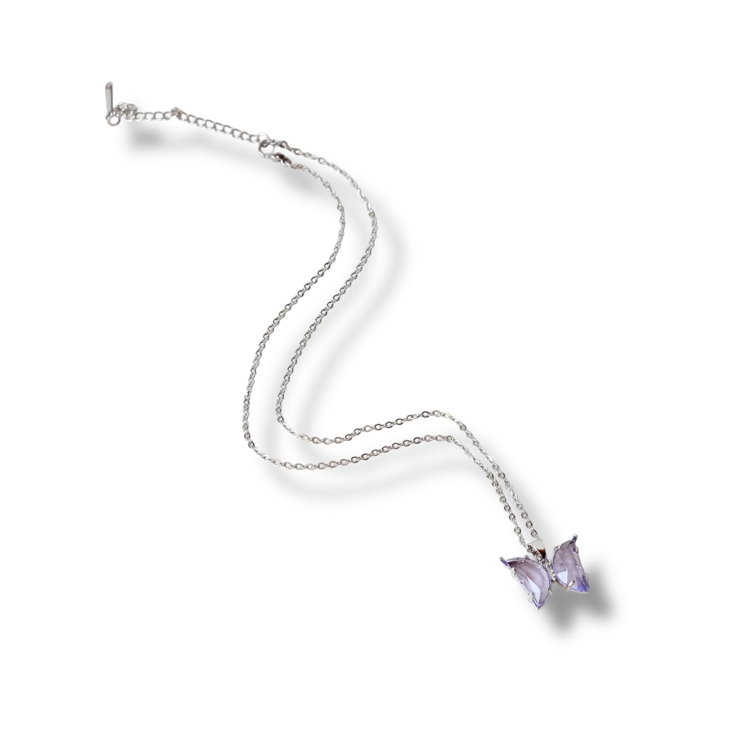 Mavi Mor Kelebek Gümüş Kolye