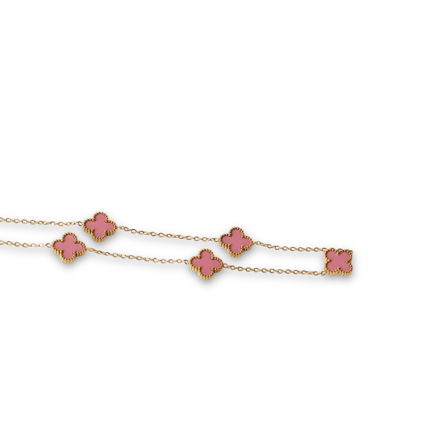 Pembe Lui Çiçek Altın Kolye